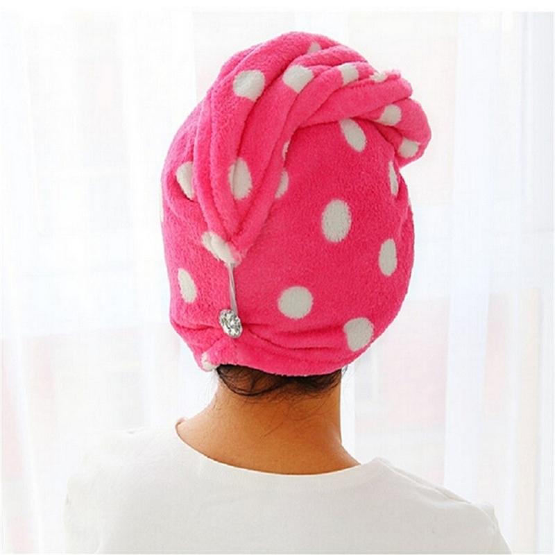 Womens Girls Lady’s Magic Quick Dry Bath Hair Drying Towel Head Wrap Hat Makeup Cosmetics Cap Bathing Tool