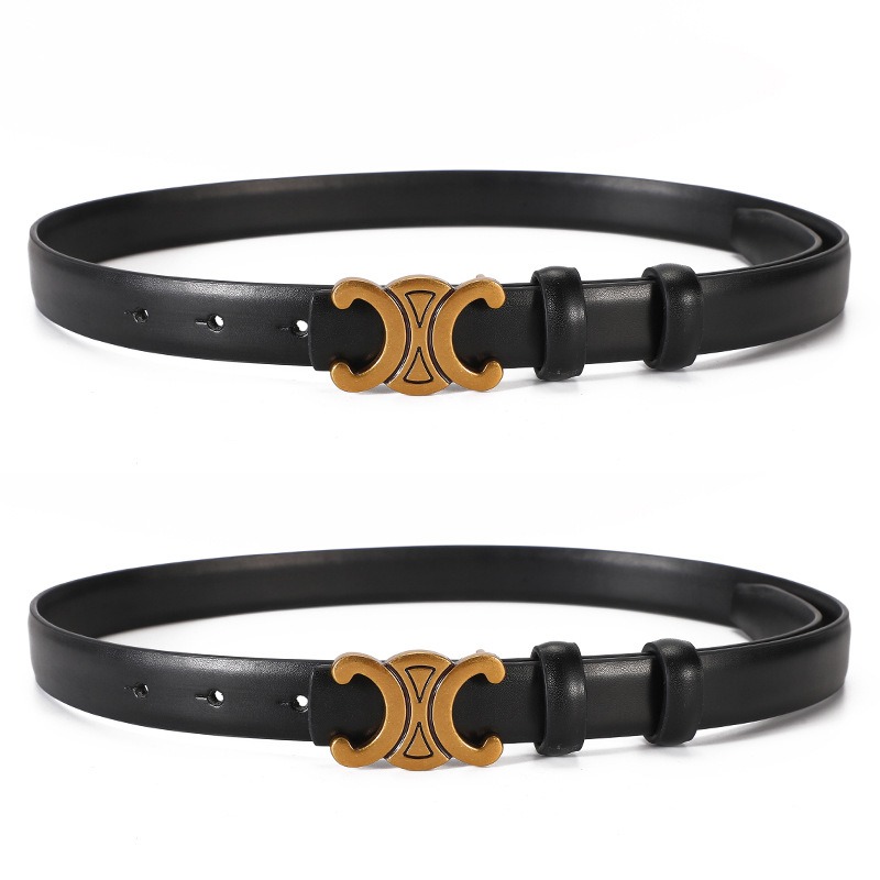 Genuine leather belt for women with skirts, Western pants for women with fashionable decorative belts for women with versatile double-sided waist