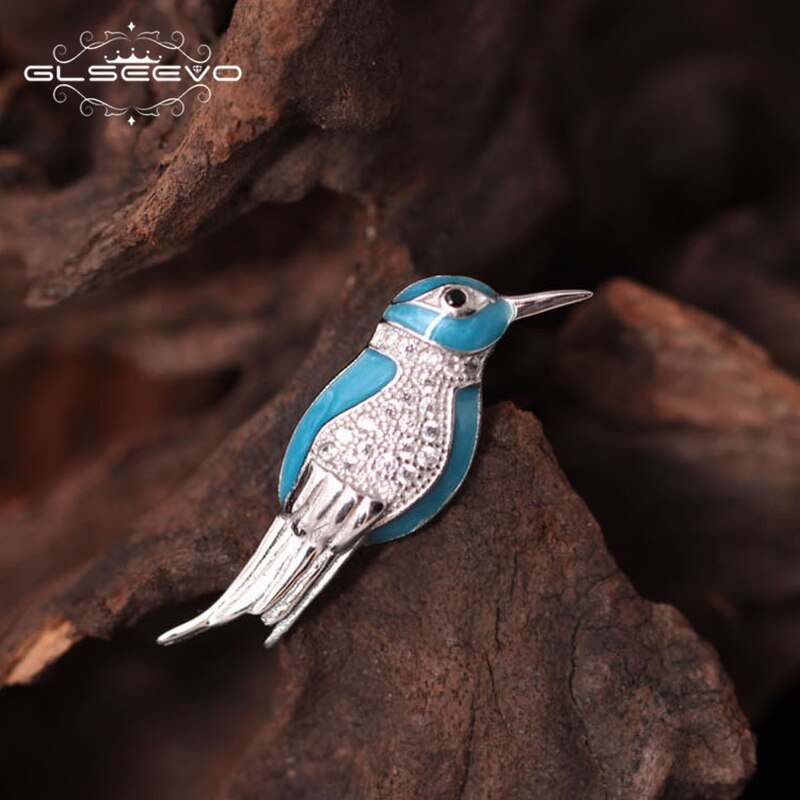 GLSEEVO Animal Brooches Luxury For Girls Daughter Gifts Cute Bird Brooch Broches De Mulheres De Luxo Handmade Jewelry GO0006