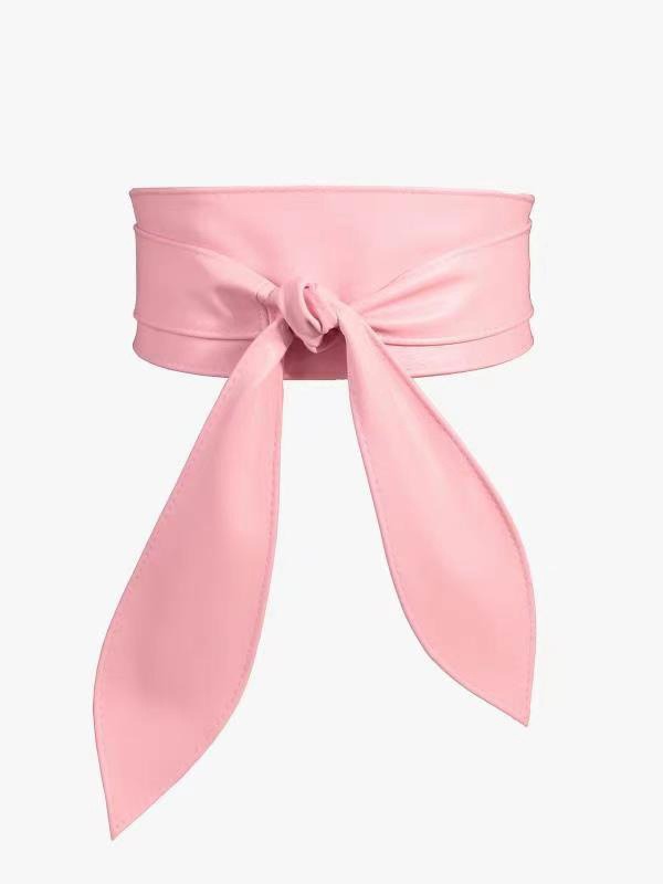 Ladies Soft Fashion Wide PU Faux Leather Bow Knot Corset Waist Belts