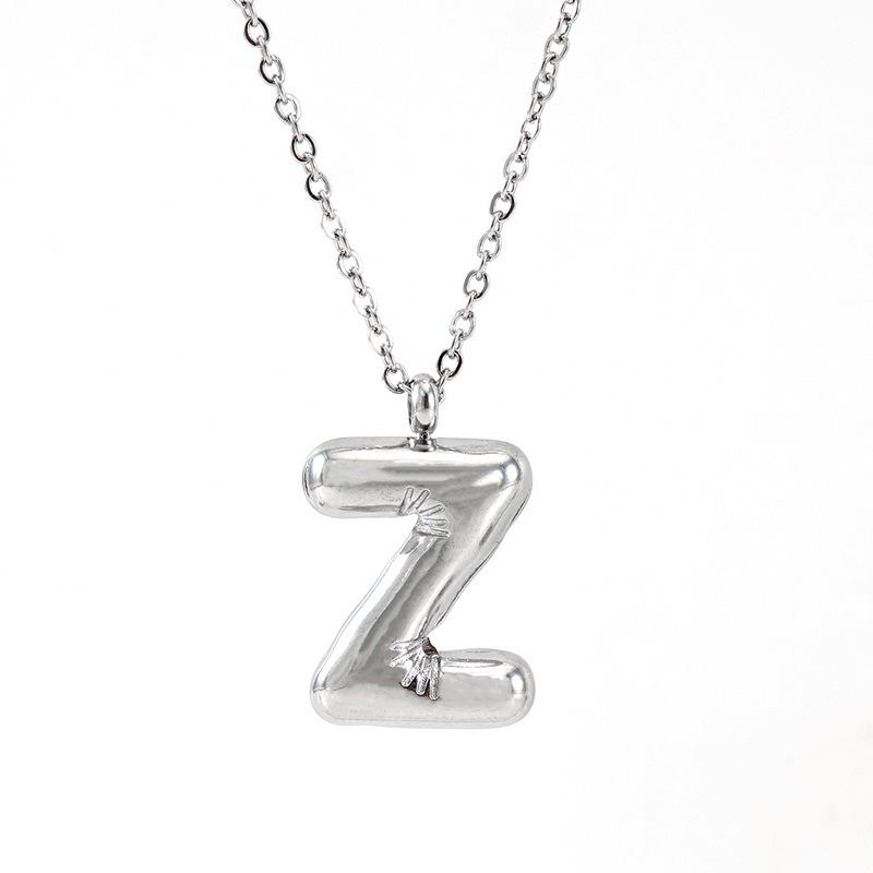 Custom Personalized Initial 3D Balloon Alphabet Letter Pendant Necklace Name Choker