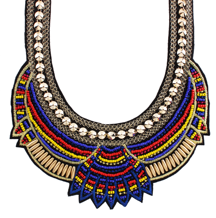 Retro Vintage Necklace Bohemian Fashion False Collar Necklace Bead Woven Necklace Women Egyptian Choker Necklace Jewelry