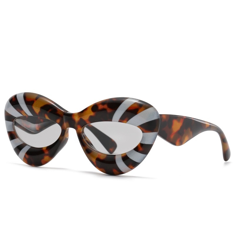 New Fashion Women Stripe Cat Eye Sunglasses For Men Luxury Brand Designer Female Sun Glasses Vintage Eyewear Shades UV400 Oculus