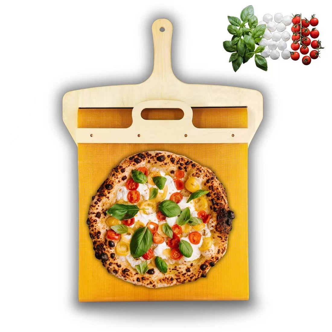 Wooden Sliding Pizza Shovel Portable Pizza Peel Pizza Spatula Paddle with Handle Baking Supplies Kitchen Tools