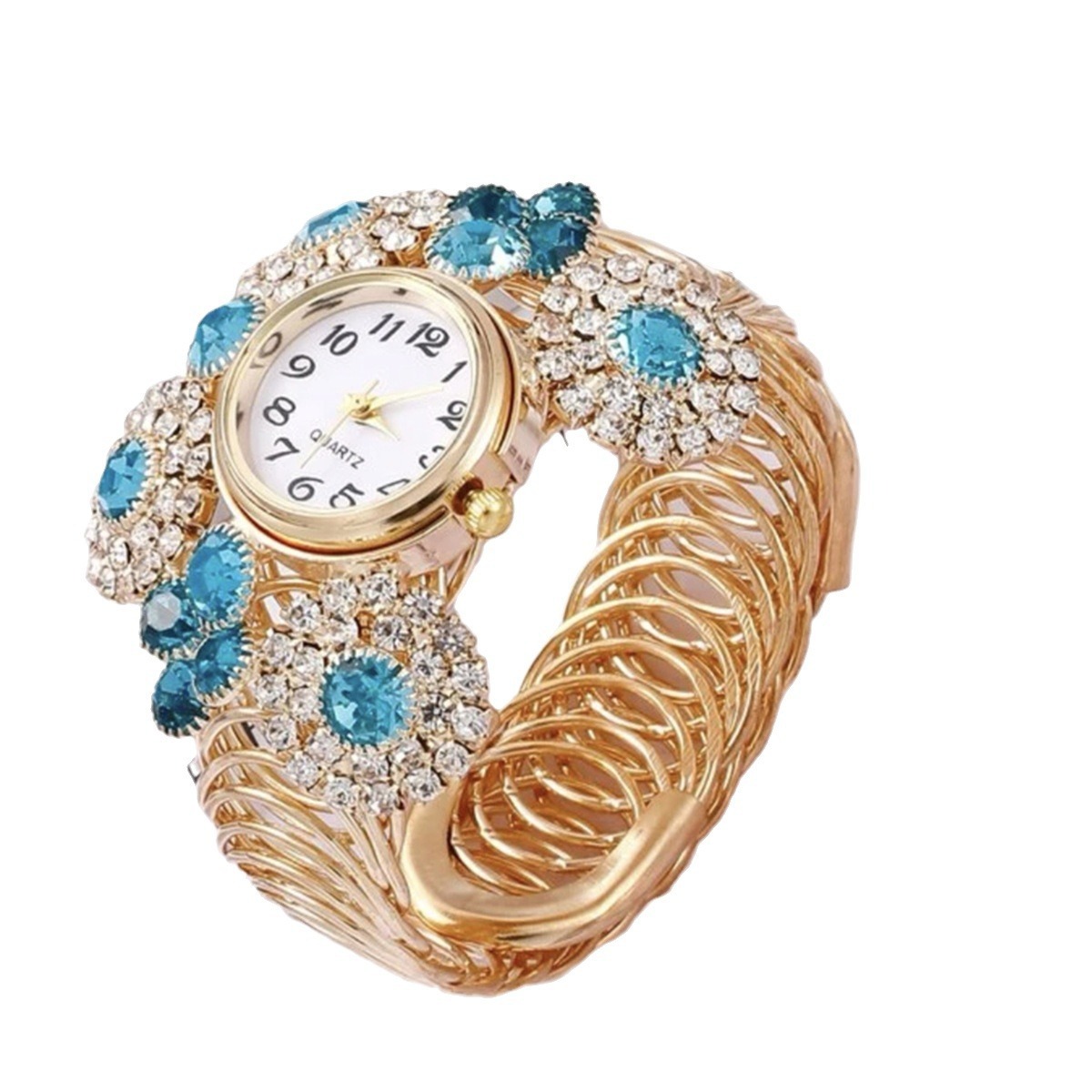 Bohemian Rhinestone Inlaid with Water Diamond and Sky Star Charm Women’s Bracelet Watch Fashion Light Luxury Quartz Watch
