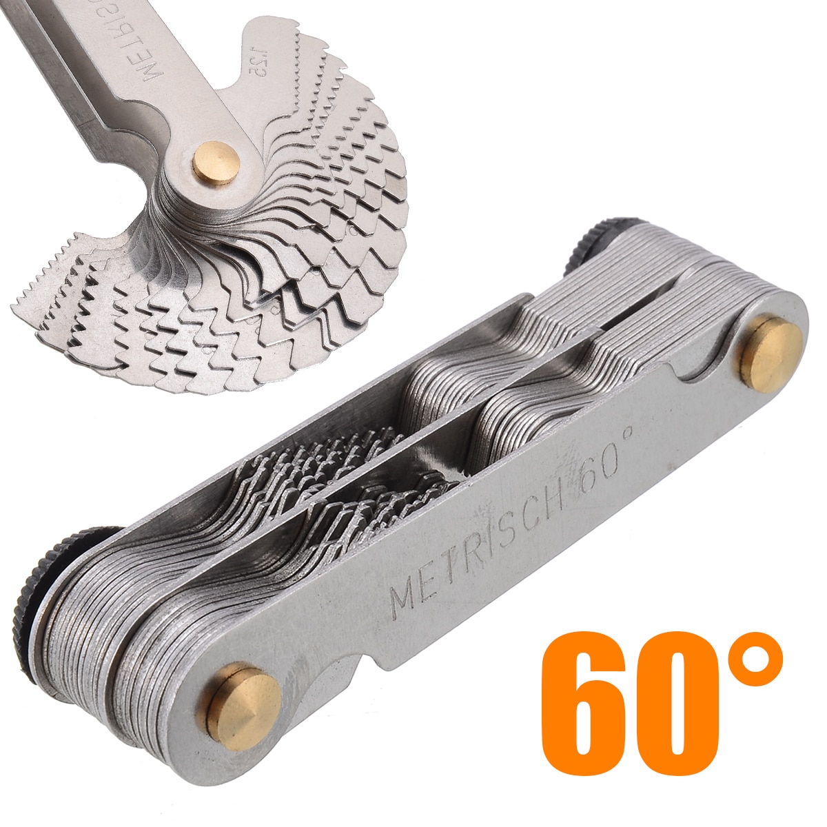 New 60 And 50 Degree Whitworth Metric Screw Thread Pitch Gauge Blade Gage For Measuring Tool