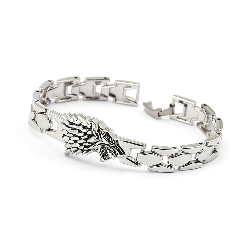 Wolf Bracelets & Bangles Zinc Alloy Chain Silver Bracelet
