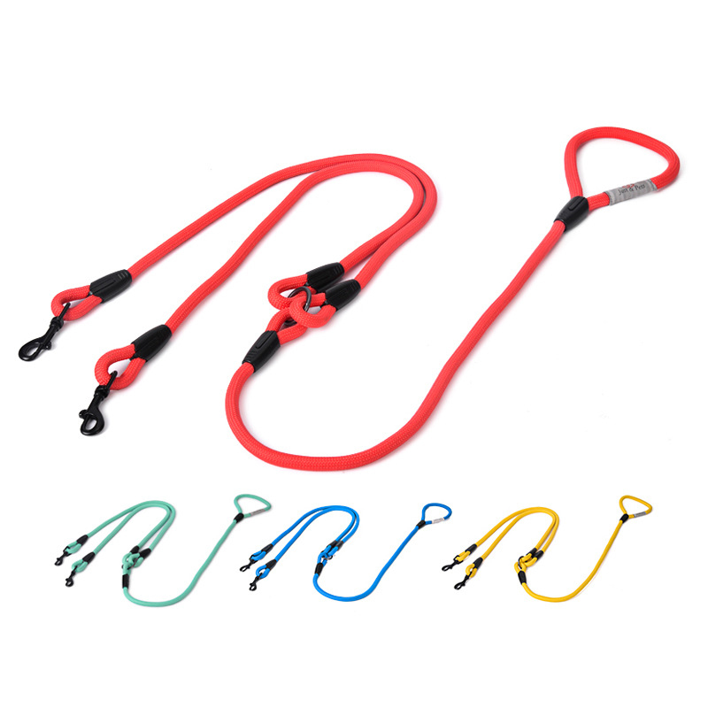 Double-Headed Dog Leash Pulls Two Dogs Pet Dog With Comfortable Hands-Free One Drag Two Dog Leash