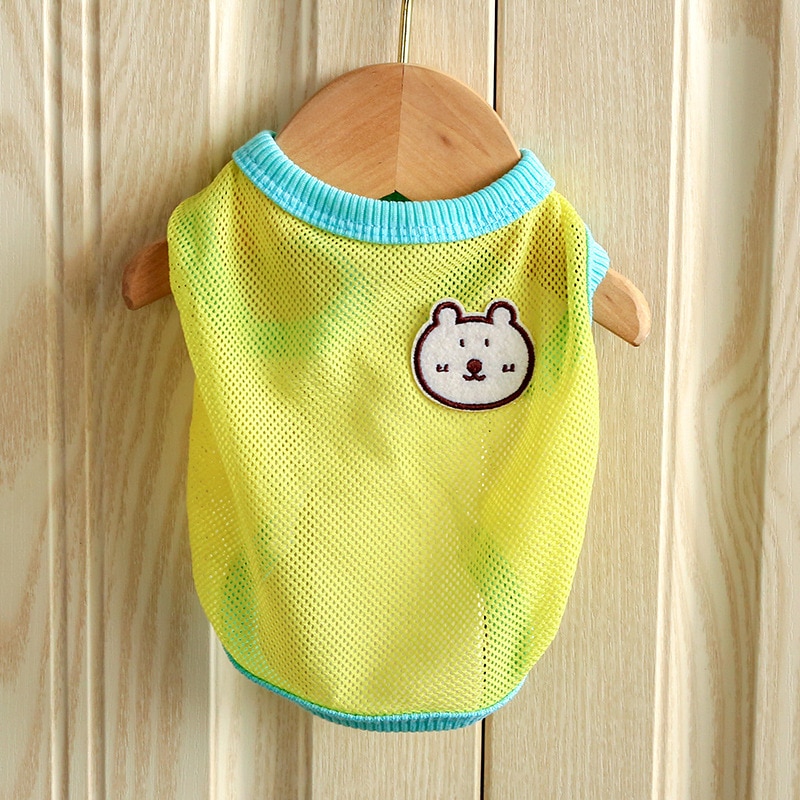 Cartoon Animal Dog Clothes Pet Summer Thin Cool Mesh Vest for Dogs Two-legged T-shirt