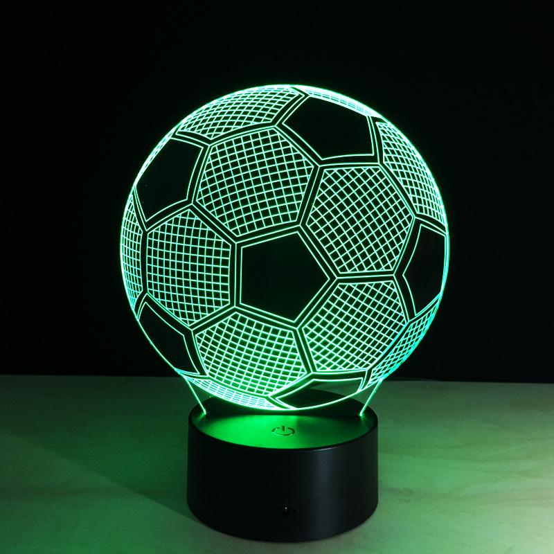 Creative 3D Illusion Light LED Night Light 3D Football Color Change Colorful Atmosphere Light Novelty Lighting