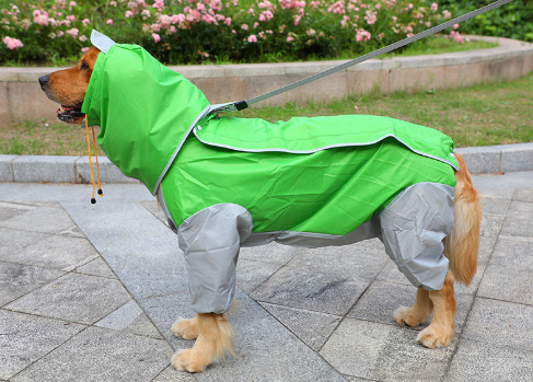 Raincoat Big Dog Golden Retriever Dog Satsuma Border Collie Medium And Large Dogs Full Package Four Feet Pet Waterproof Big Dog Clothes