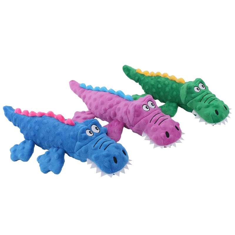 New Pet Plush Toys Voice Crocodile Grinding Teeth Resistant Cute Cartoon Dog Toys Pet Supplies