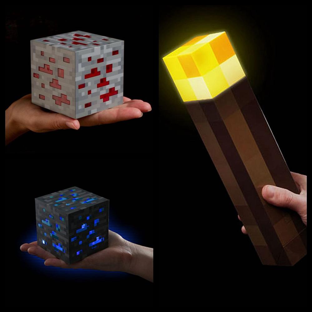 Minecrafted Torch LED Light Up Night Wall Light Luminous Toys Game Design Toy