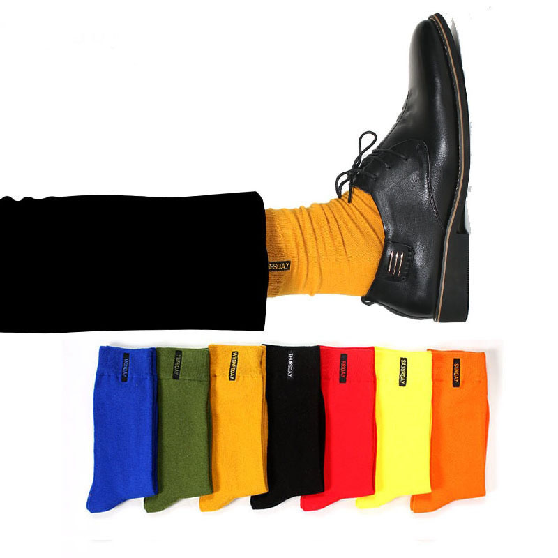 Men’s Fashion Colorful Yellow Green Cool Socks