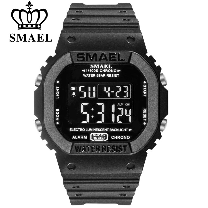 SMAEL 1803 Digital Watch Men Sports Watches LED Military Army Camouflage Wrist Watch For Boy Waterproof Top Brand Student Stopwatch