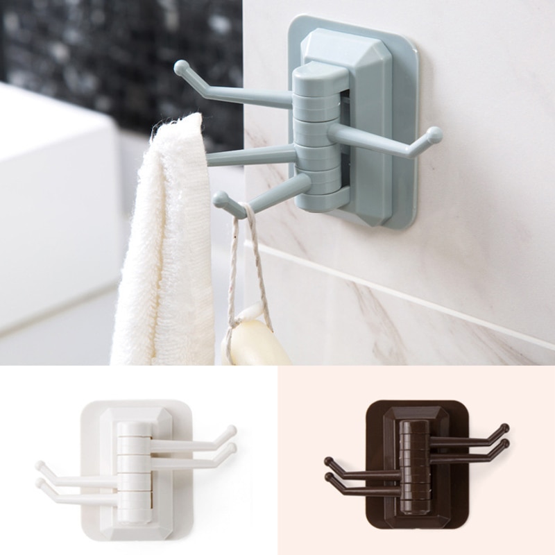 Storage Holders Racks Strong Adhesive Wash Cloth Clip Rotatable Home Improvement Bath Room Kitchen Supplies Storage Towel Rack