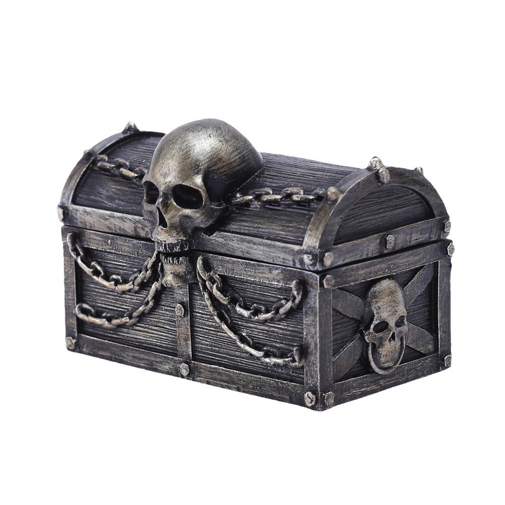 Creative Skull Treasure Chest Jewelry Storage Box