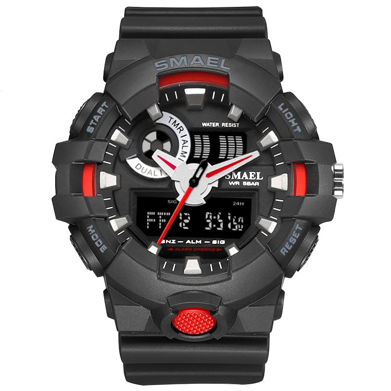 SMAEL 1642-2 Brand Luxury Cowboy Sport Watch New Men Military Watches Analog Army Digital Writwatch 8001 Waterproof Clock Men’s Watch