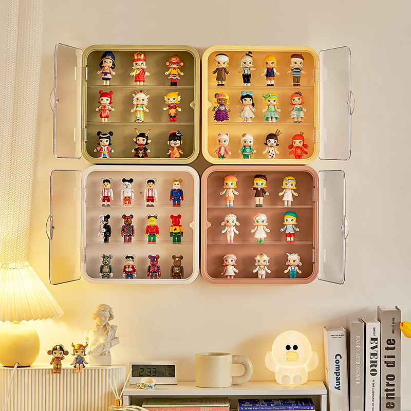 Wall-mounted doll blind box storage display rack magnetic suction display cabinet