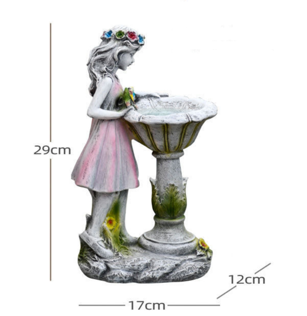 Sculptured Flower Fairy Solar Energy Courtyard Resin Decoration