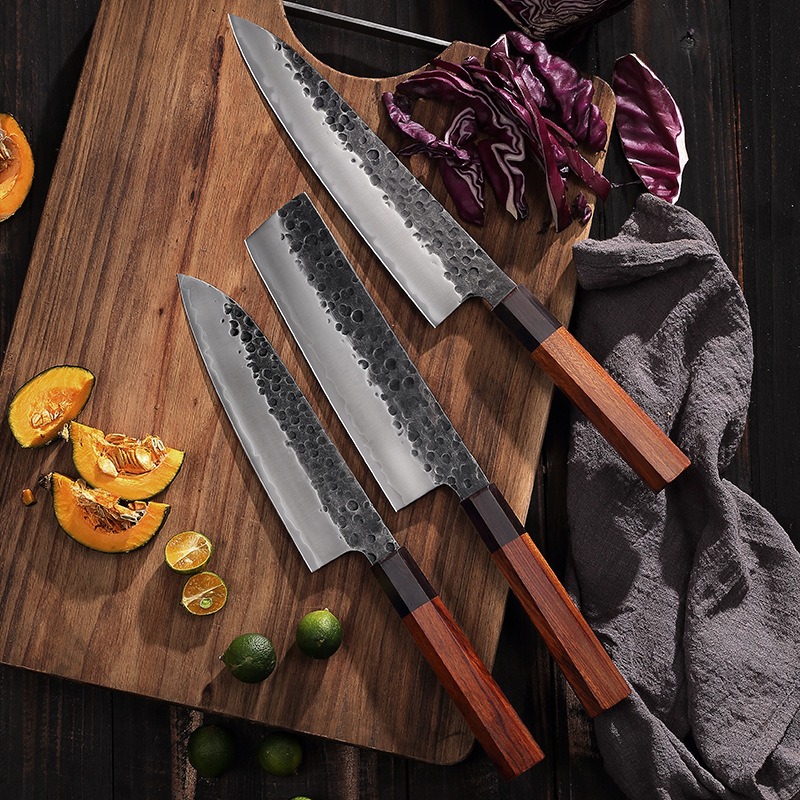 Forged Kitchen Knife 9cr18MOV Stainless Steel Slicing Knife Santoku Knife Kitchen Salmon Sashimi Knife Meat Cleaver