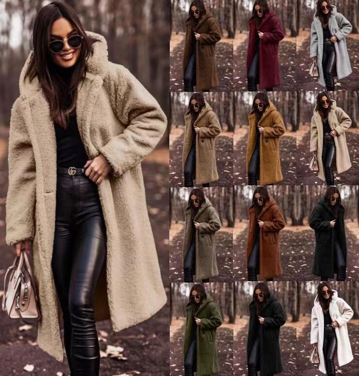 Winter Fashion Long Coat Net Color Long Sleeve Tweed Women’s Jacket