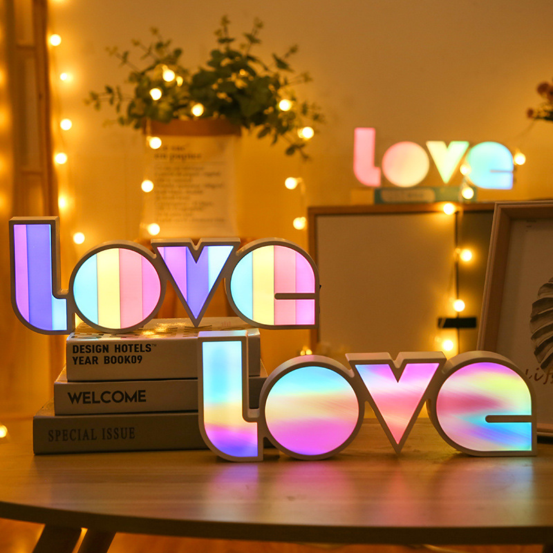 Led Decorative Lights String Valentine’s Day Proposal Confession Love Light Box English Letters Modeling Lights