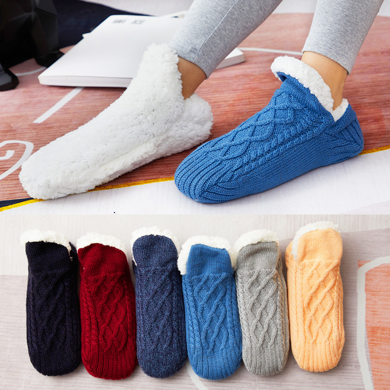 Floor Sock Velvet Thickened Winter Female Adult Bottom Glue Dispensing Adult Warmth Preservation Indoor Socks Men’s Sock Overshoes