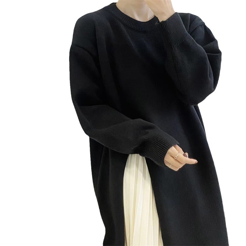 Women’s over knee length knitted woolen dress