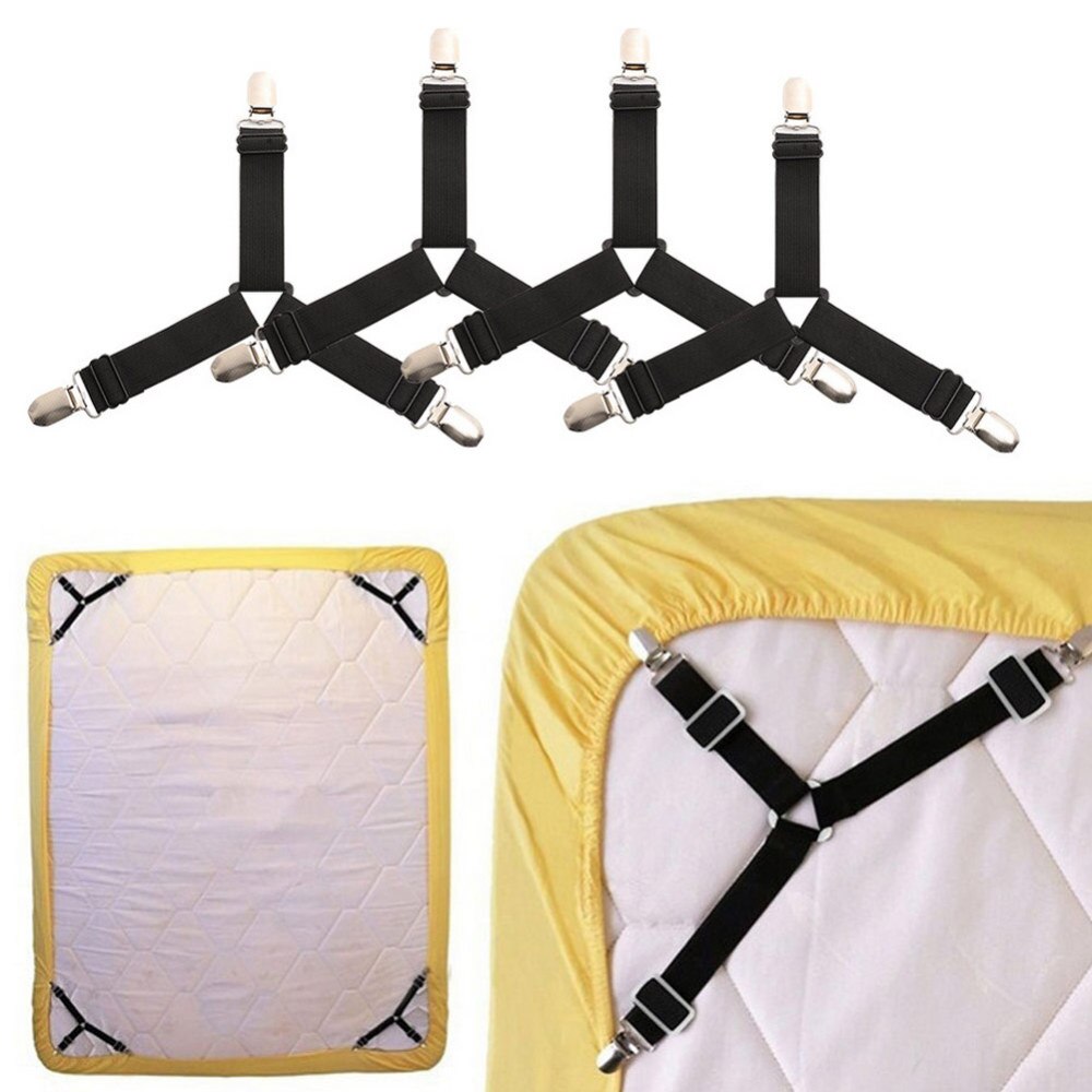Bedding Article Accessory 4pcs  Nylon Buckle Elastic Band Non Slip Sheet Fixer Holder for Bed sheets Practical Bedspread