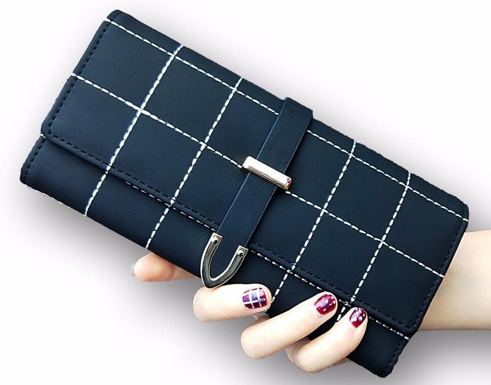 Wallets Long With Plaid PU Leather Fashion Hasp Coin Purse Phone Bag 10 Card Holders Female Wallet for girls ladies