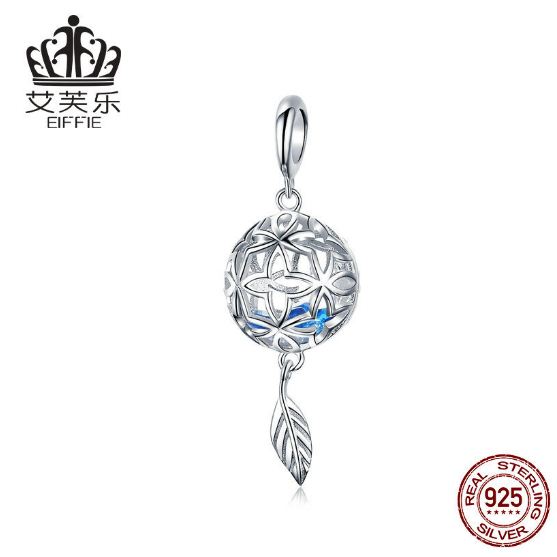 S925 Sterling Silver DIY Handmade Jewelry Accessories Immortal Flower Pendant Long Hollow Pattern Zircon Movable