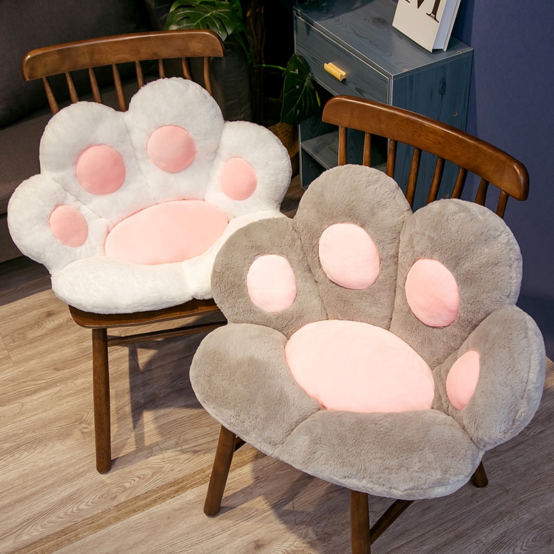 1PC 2 Sizes Soft Paw Pillow Animal Seat Cushion Stuffed Plush Sofa Indoor Floor Home Chair Decor Winter Children Girls Gift