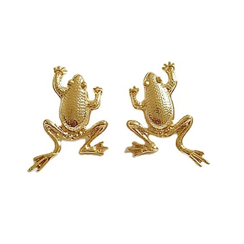 Metal Frog Earrings For Women Cute Cartoon Post Studs Fashion Jewelry Fancy Punk New Design Girl Gift Trendy Accessories