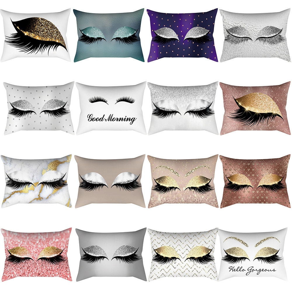 Eyelash Out Soft Velvet Cushion Cover 30x50cm Marble Pillow Cases funny cushions new Home Sofa Bed decor fashion on pillow