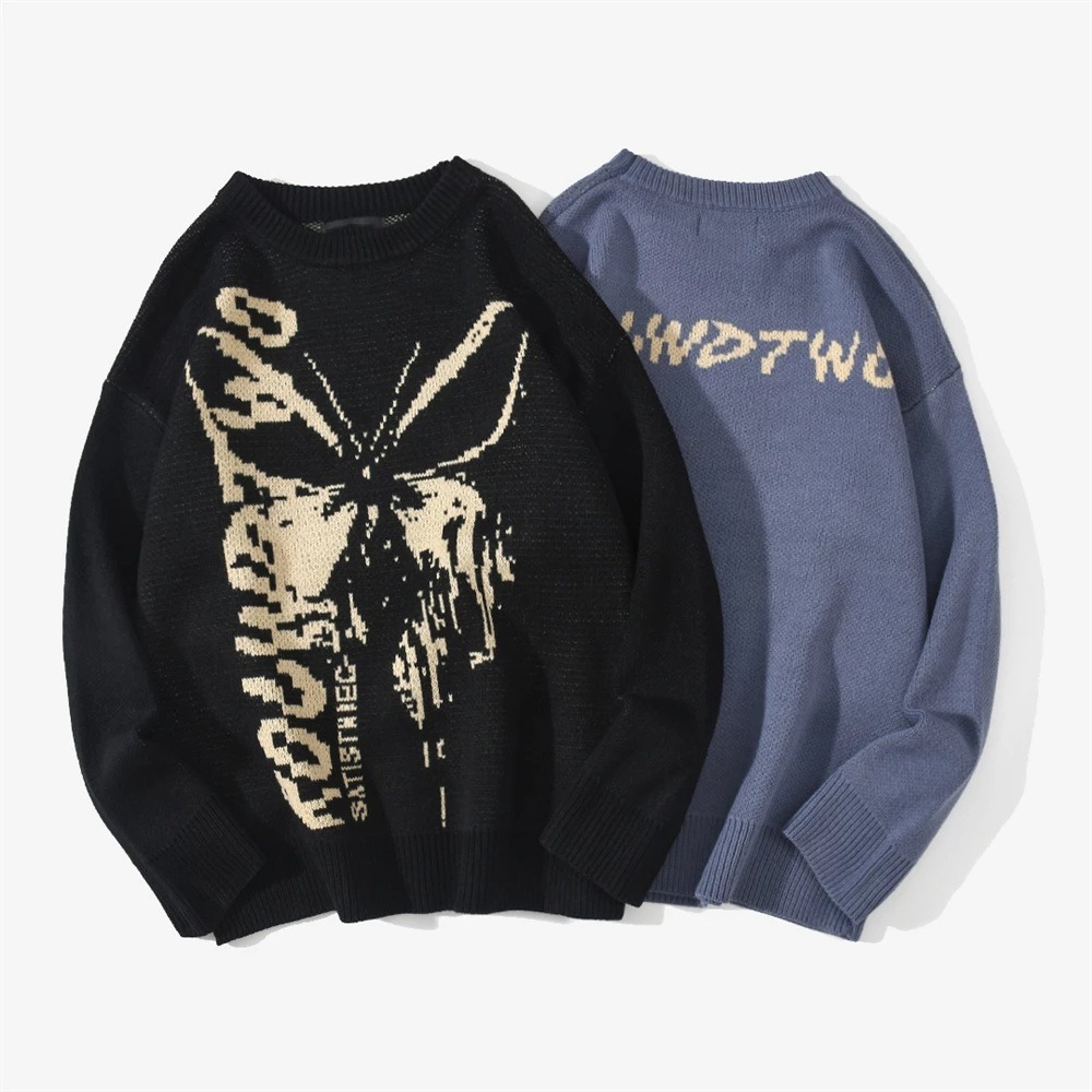 Winter women butterfly pattern sweater