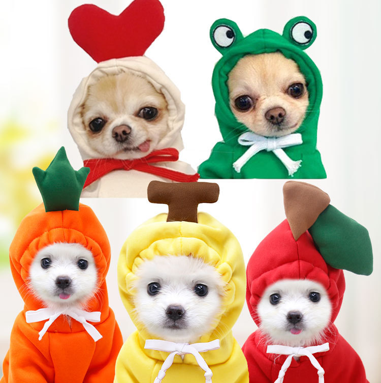 Small And Medium-Sized Dogs Fruit Sweatshirt Dogs And Cats Fall And Winter Sweatshirt Fleece Clothing Supplies Pet Teddy Pitcher