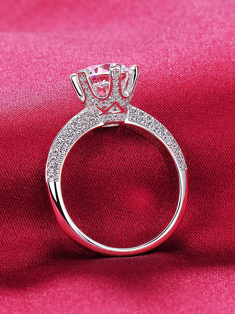 SICasco CO Star Craftsman Diamond Mosonite Diamond Ring for Women’s Jewelry Full Sky Star Jewelry Set in Platinum