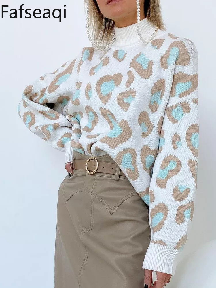 Winter Women’s Sweater Leopard Print for Womens