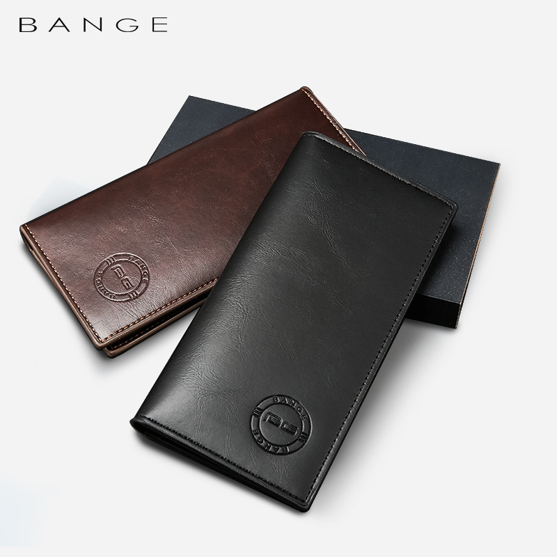 Bange New Men’s Wallet Korean Version PU Wallet Clutch Bag Simple Fashion Ticket Clip Multi-Card Long Wallet
