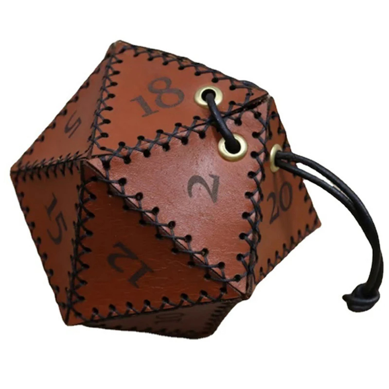 Unistybag Dice Bag Leather Polygonal Dice Storage Boxes Reinforced Drawstring Dice Bags Working Wearing Gift Idea