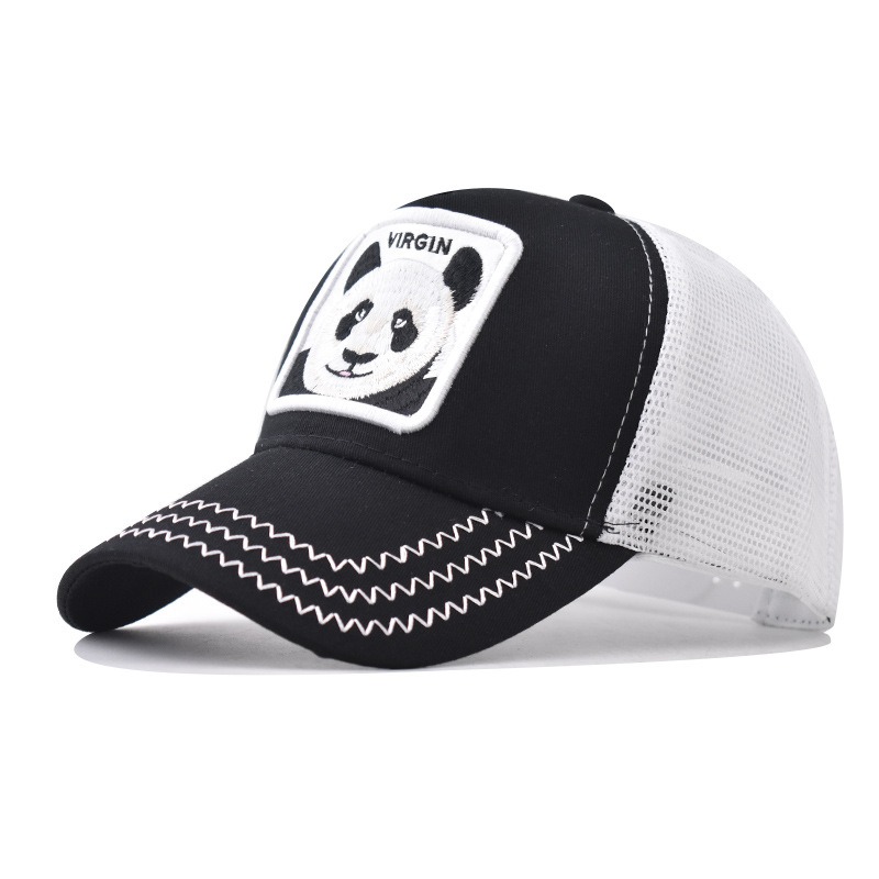 Thickened and hardened panda animal mesh cap embroidered baseball cap men and women personalized peaked cap