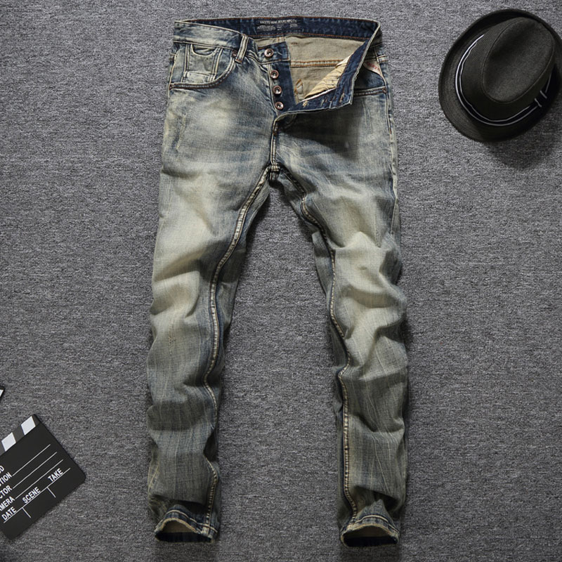 Italian Vintage Designer Men Jeans Good Quality Casual Pants Slim Fit Buttons Classical Jeans Balplein Brand Jeans Men