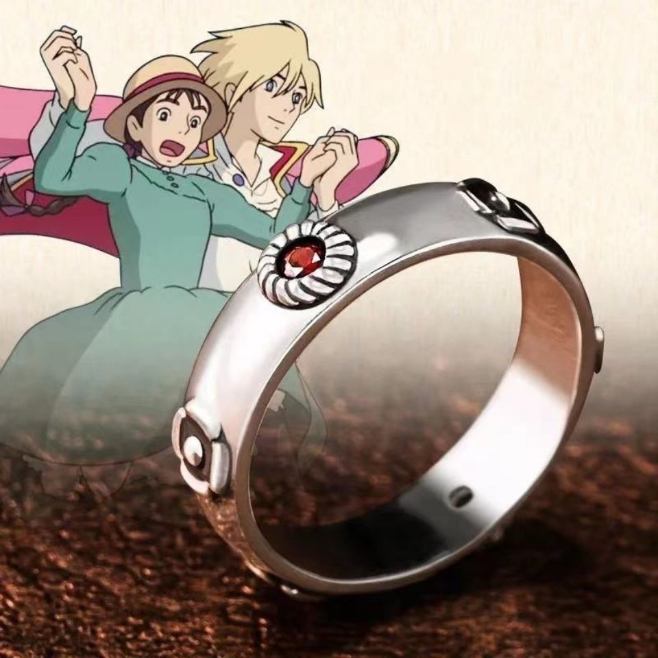 Chiba Har Mobile Castle Ring Miyazaki Hayao Sufi Ring Animation Opening Ring Gift for Men and Women