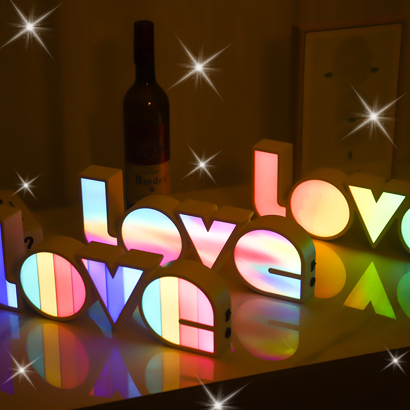 Explosive LED Letter Light Box LOVE Modeling Light Wedding Valentine’s Day Confession Proposal Lantern Night Light