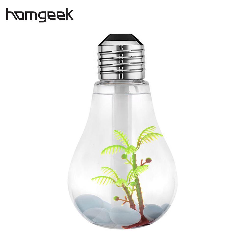 Homgeek 400ml Colorful Landscape Humidifier LED Night Light Bulb USB Mini Micro Spray Hydrating Ultrasonic Mist Maker For Home