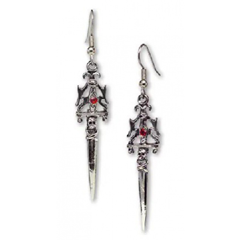 New Gothic Skull Sword Earrings and Earrings Wish New Jewelry
