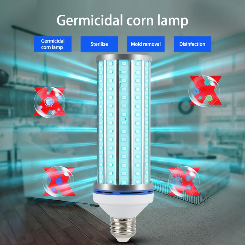 60W LED UV Germicidal Lamp UV Sanitizer For Home Remote Control Disinfection Lamp Light E27 LED UVC Light Bulb Sterilization
