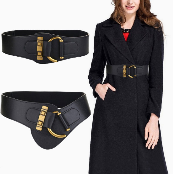 Decorative Waist Cover Women’s Fashion Versatile Trench Shirt Long Skirt Wide Belt Elastic Waist Slim Fashion