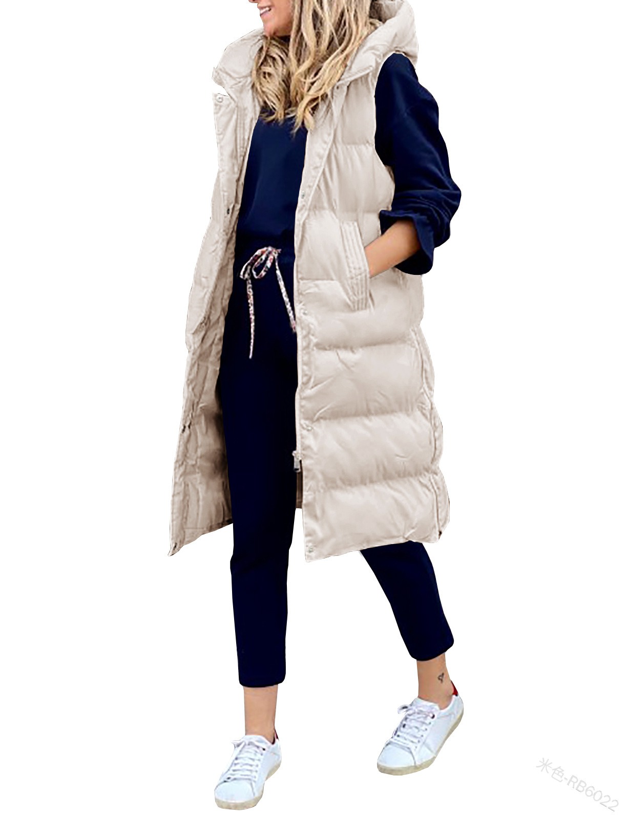 Fashionable single warm cotton jacket for women